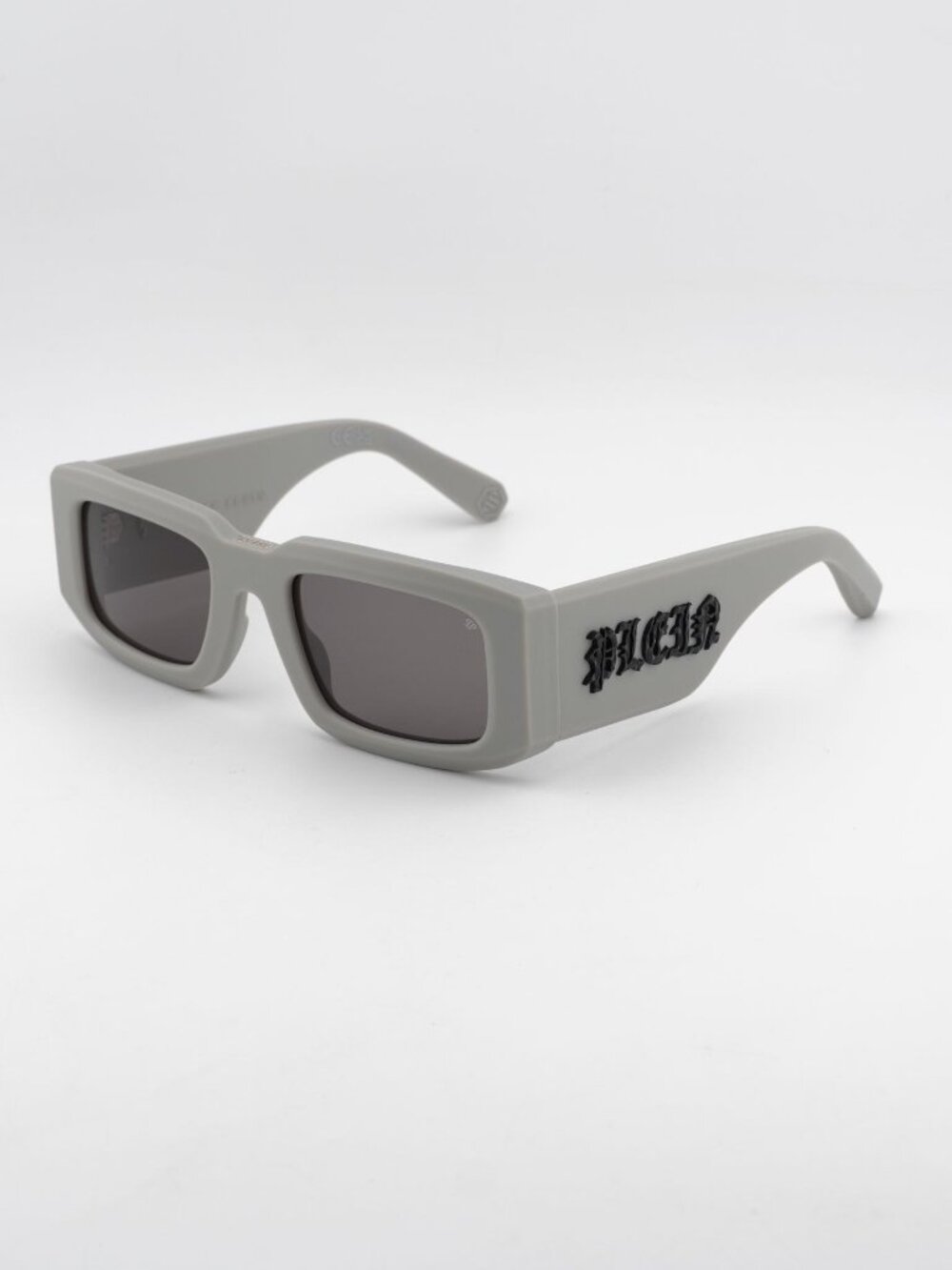 Philipp Plein SPP149 0L46 Unisex Sunglasses Grey Rectangle Frame, Grey Lenses